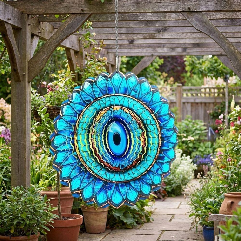 Hanging 3D Wind Spinner Metal Rotating Wind Chime Yard Art Hanging Wind Chime Garden