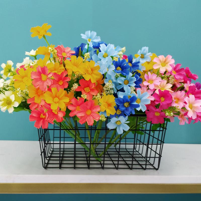 Artificial Daisy, Orchid, Sunflower & Green Plant Bunch for Bedroom Decoration
