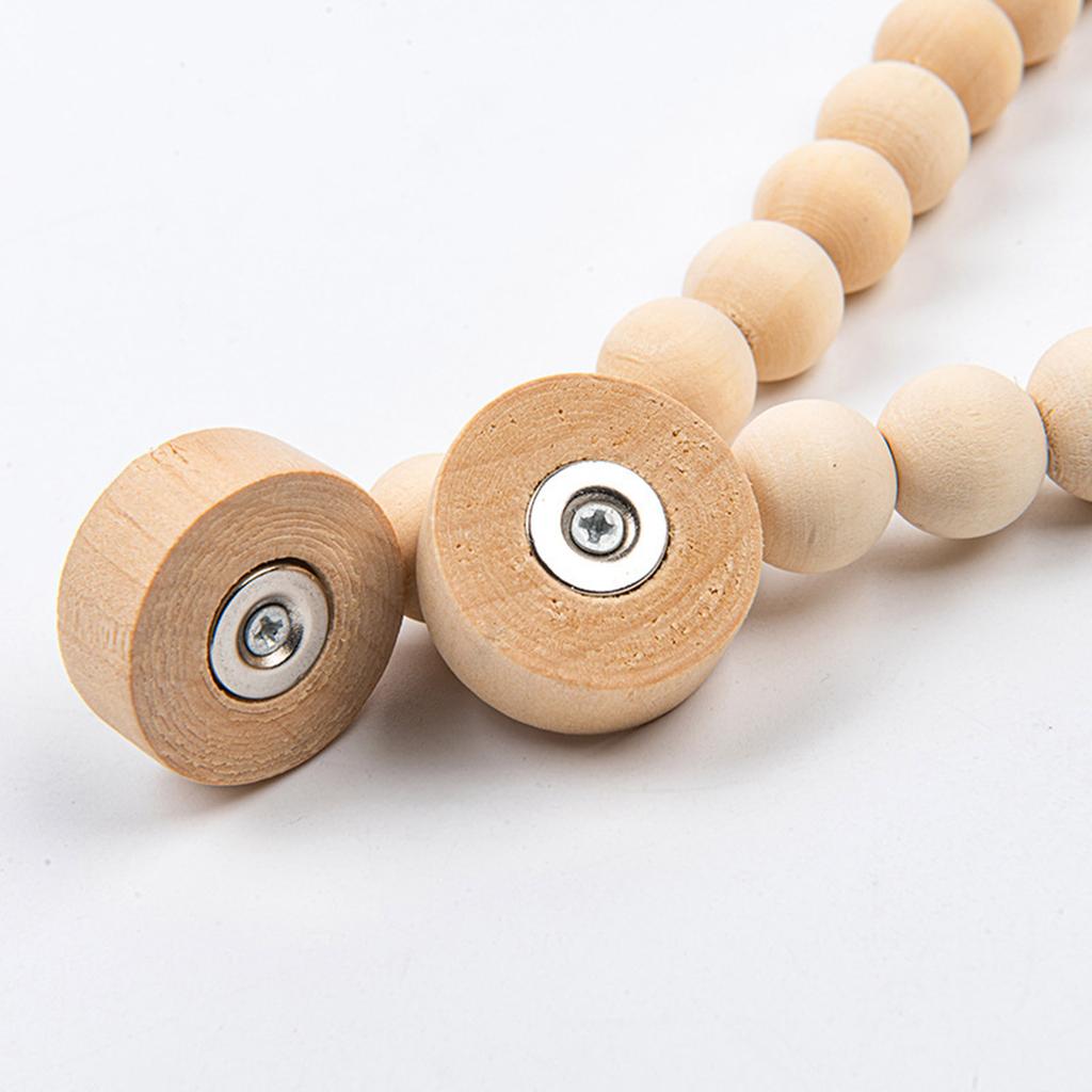 Magnetic Rural Curtain Tiebacks Wood Bead Tieback Holdback Home Decorative TieBacks for House Bedroom