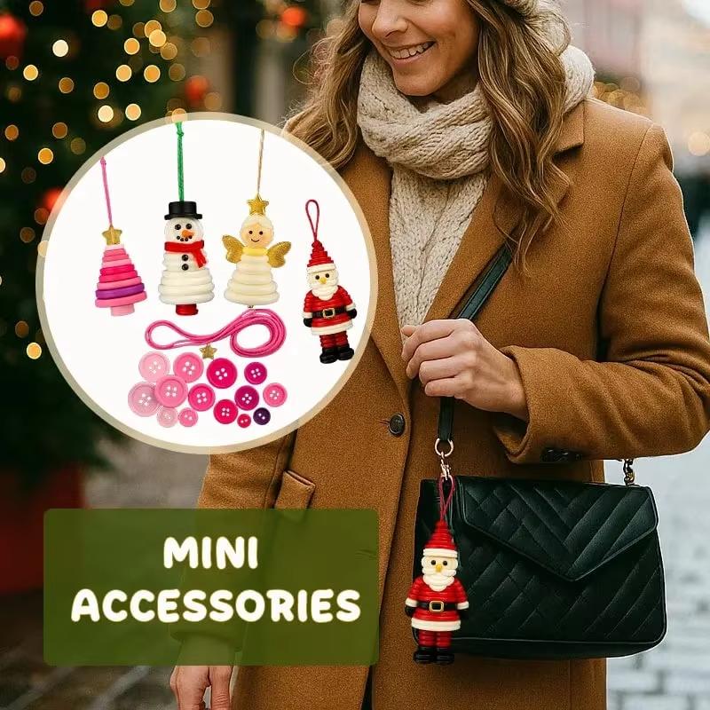 DIY Button Christmas Tree Ornament Kit Make Your Own Button Santa Christmas Tree Craft Decorations DIY Xmas Hanging Pendant