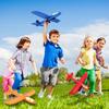 3 Pack Airplane Launcher Toy, 12.6" Foam Glider Led Plane, 2 Flight Mode Catapult Plane for Kids Outdoor Sport Flying Toys Gifts for 3 4 5 6 7 8 9 10