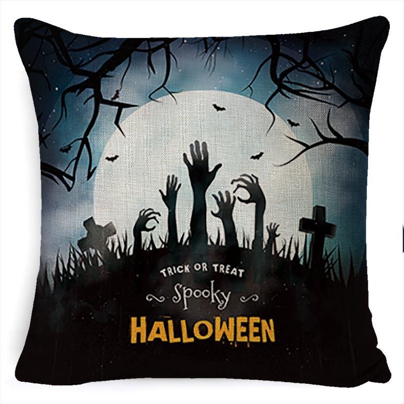 Halloween Pumpkin Horror Series Linen Pillow Cover Car Cushion Pillow