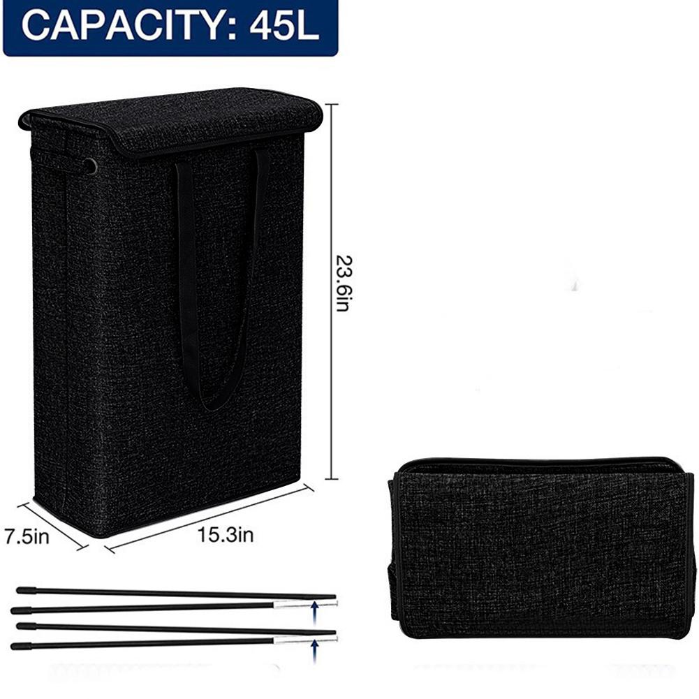 Schmaler Wäschekorb mit Griff & Deckel Schmale Wäschetonne Multifunktionaler Wäscheaufbewahrungskorb für Spielzeug Kleidung Organisation