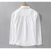 Spring and Autumn Casual Shirts for Man Retro Style Long Sleeve Top Daily Pure Cotton Turn Down Collar Solid Color Shirt with Pocket