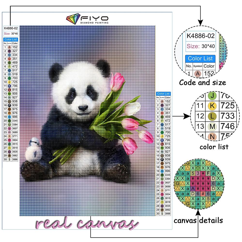 5D DIY Diamond Embroidery Animal Panda Diamond Painting Mosaic Home Decoration
