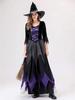 Schwarz-Violettes Hexen-Vampir-Kostüm für Erwachsene und Kinder - Perfekt für Halloween und Bühnenauftritte