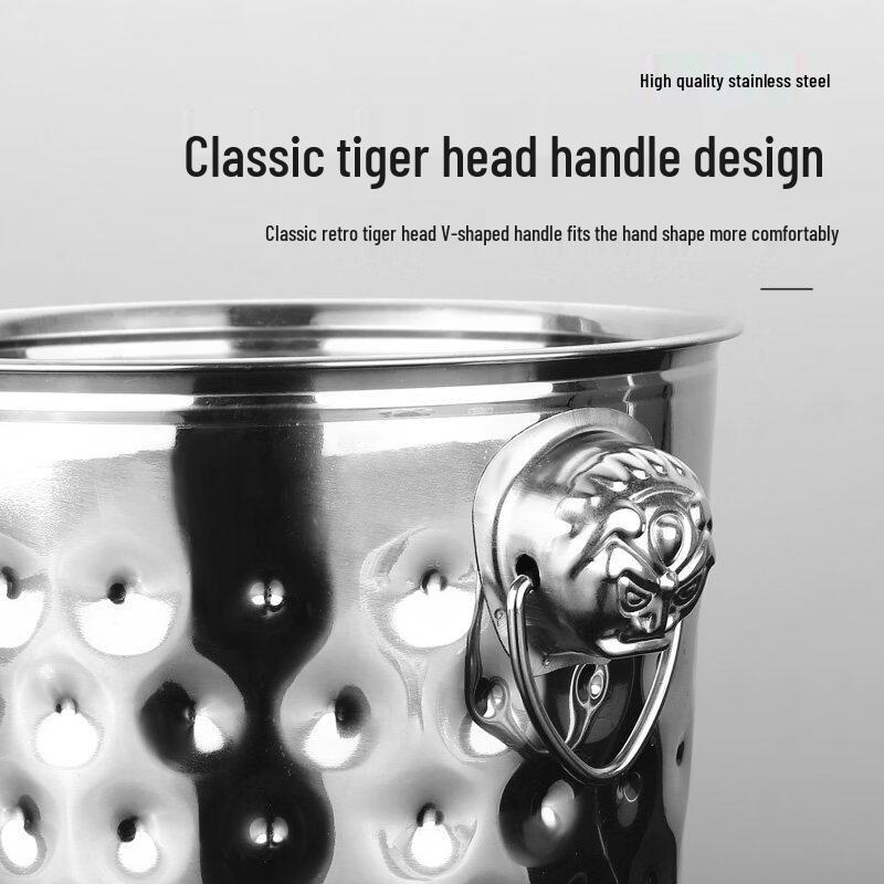 ZISIZ Stainless Steel Tiger Head Ice Bucket