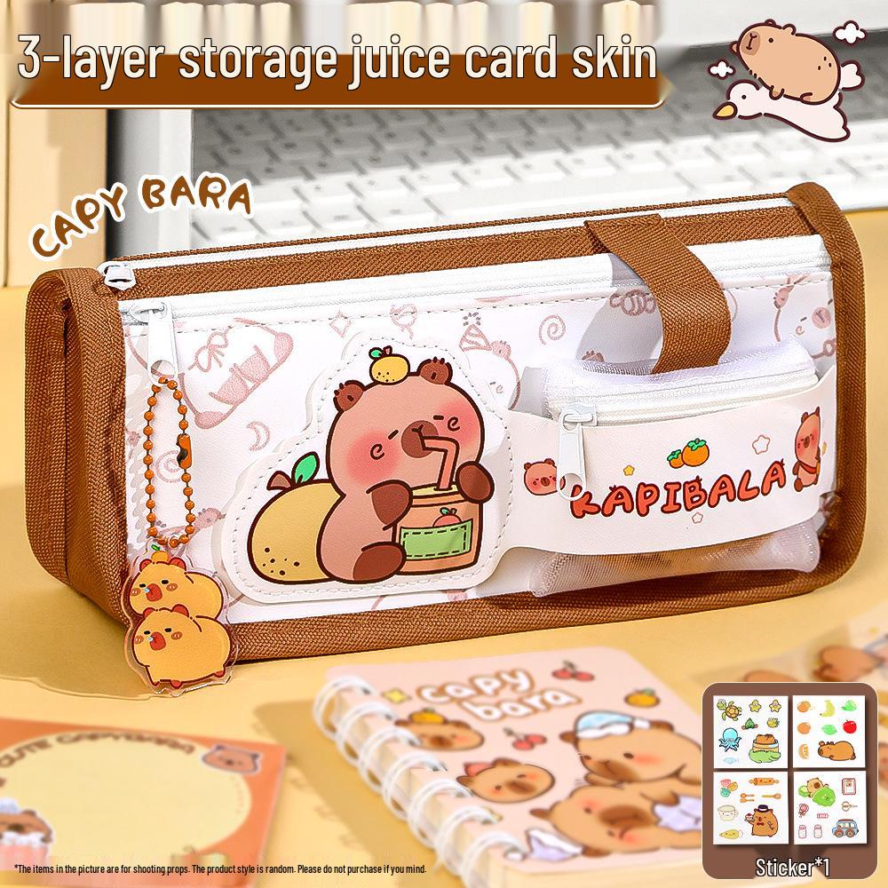 2026 Capybara Stationery Set: Stylish Large-Capacity Pencil Case for Primary & Junior High Students