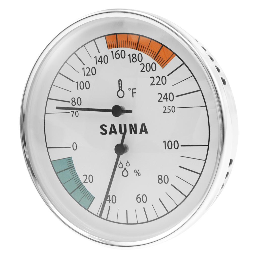 Sauna Thermometer & Hygrometer Alloy Wall-Mounted Spa Accessory Precise Mechanical Testing Indoor Family Hotel