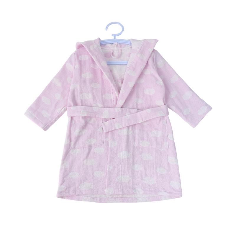 Jacquard Gauze Newborn Bath Towel & Baby Robe - Pure Cotton, Breathable, Sweat-Absorbent 25x15cm розовый
