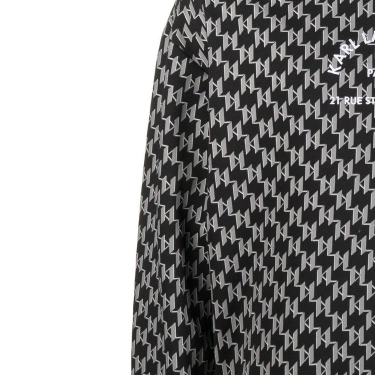 Karl Lagerfeld Outdoor Commuting Casual SS23 Letter Logo Printed Long Sleeve Sweatshirt Men Sweatshirt Black 225M1889996