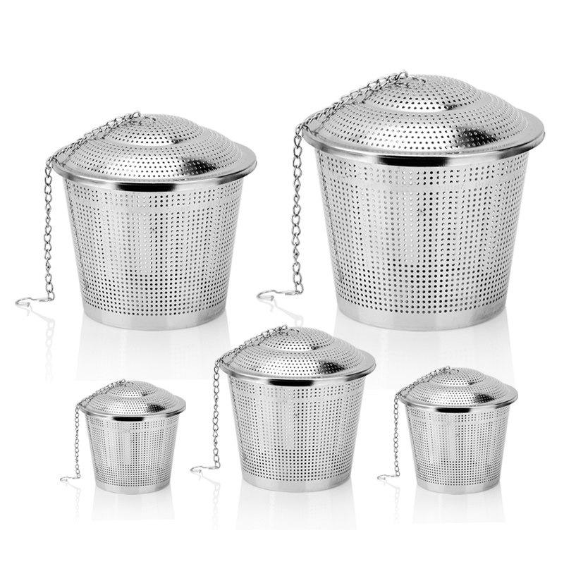 Kitchen Flavor Tea Infuser: 304 Stainless Steel Chain Strainer & Canister for Loose Leaves