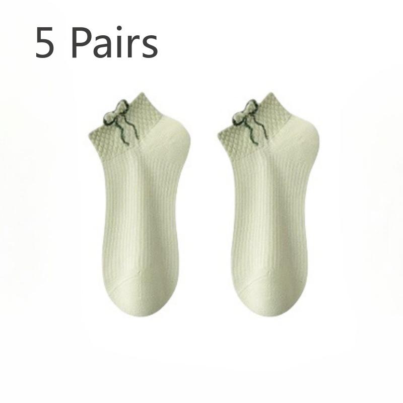 

5 Pairs of Women s Spring and Summer Mesh Thin Pure Cotton Deodorizing and Sweat Absorbing Student Socks 5 Pairs зелёный