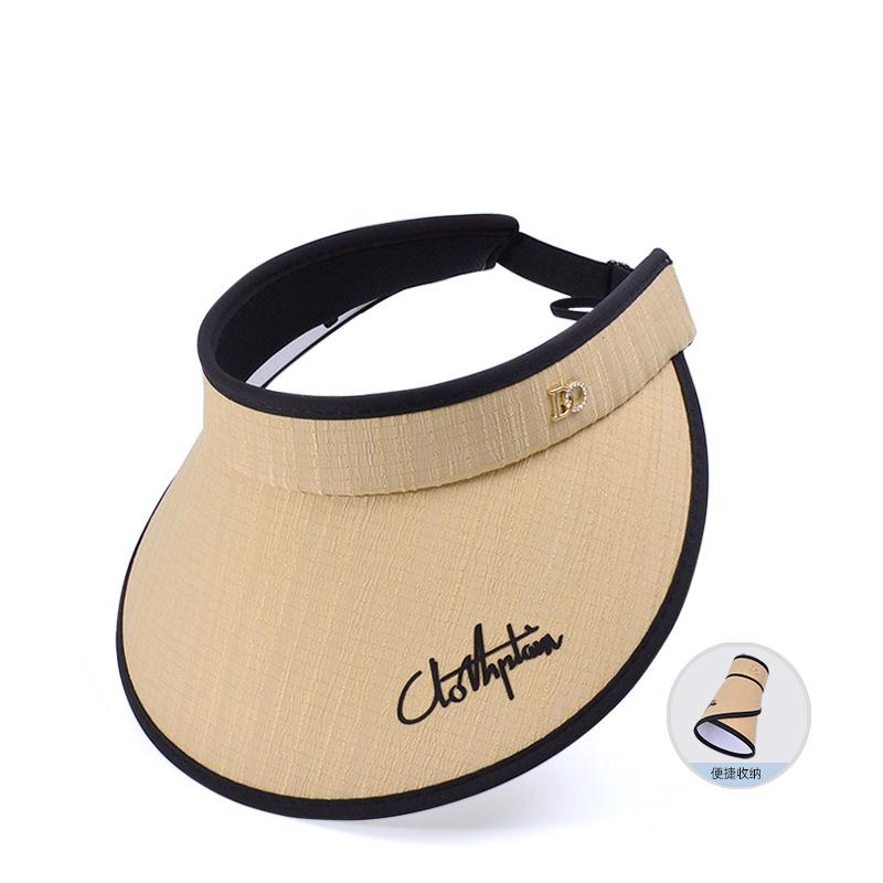 Spring and summer outdoor large brim face covering sun hat simple letter empty top sun protection hat versatile fashion sun hat