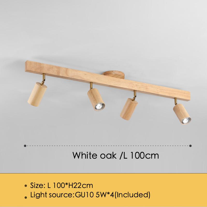 Nordic Wooden LED Ceiling Light Ceiling Spotlight LED Rail Track Lamps for Living Room Bedroom Kitchen Restaurant Decoration