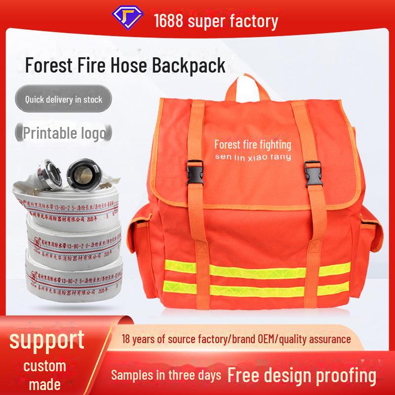 Thickened Canvas Firefighting Backpack: Large Capacity, Emergency Rescue & Multifunctional Mountaineering Bag