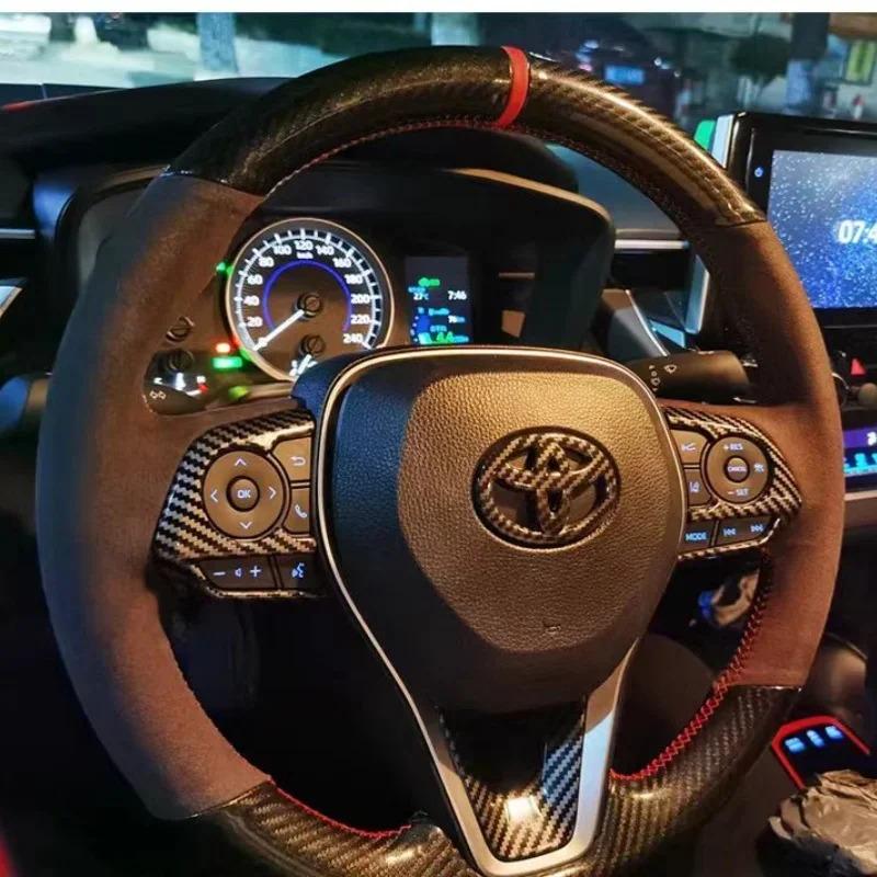 For Toyota NGX50Car Steering Wheel Decorative Stickers for Toyota Corolla Rav4 Camry Auris CHR Yaris avensis accessories Car Stying