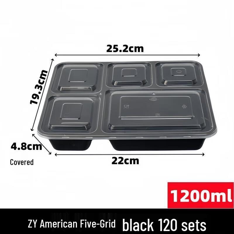 

JingJingRS 5-Compartment Disposable Meal Prep Box