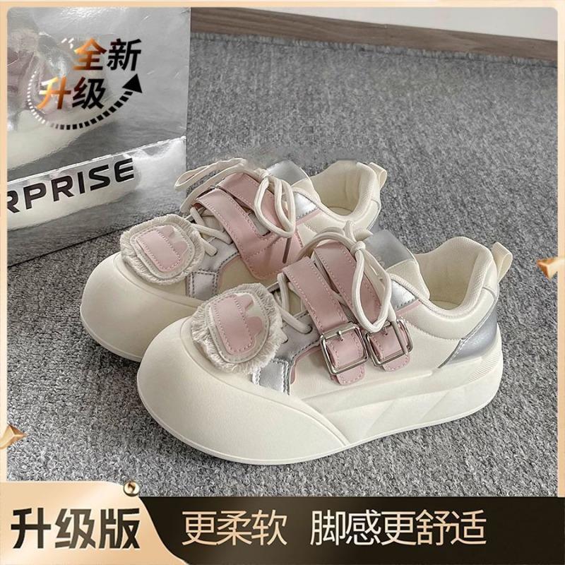 Design-Board-Schuhe Damen neue Frühjahr- und Herbst-Allroundschuhe Brotschuhe Plateau weiße Schuhe