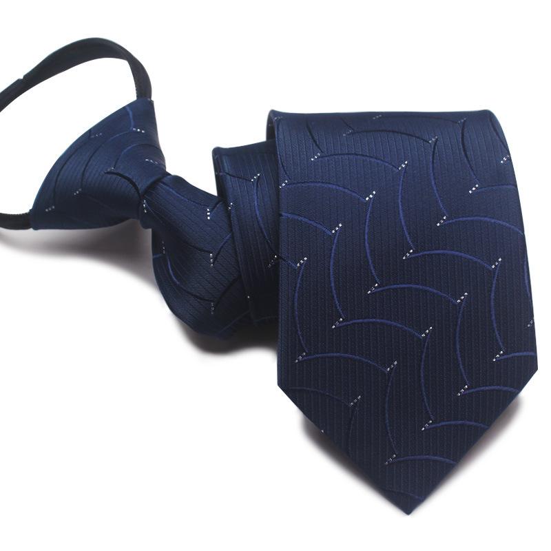 Men's 8cm No-Knot Zipper Tie - Easy-Pull Business Formal Tie