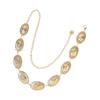 Stylish Shell Buckles Metal Belt Waist Chain With Ellipse Clasp Metal Body Waist Jewelry For Women Girl Daily Outfit