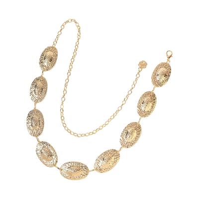 Stylish Shell Buckles Metal Belt Waist Chain With Ellipse Clasp Metal Body Waist Jewelry For Women Girl Daily Outfit