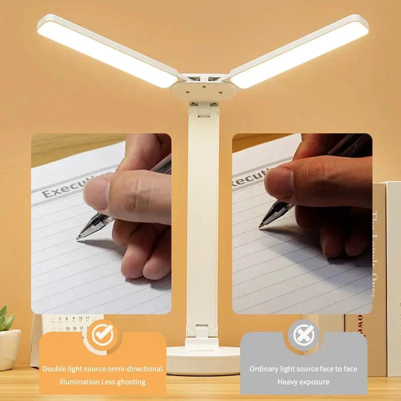 LED eye protection double lamp cap table lamp
