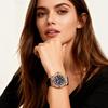 Venus Fashionable Crystals Deluxe White Round Dial Silicone Strap Quartz Watch for Women Casual Wrist Watch Suitable for Daily Party Wear Perfect