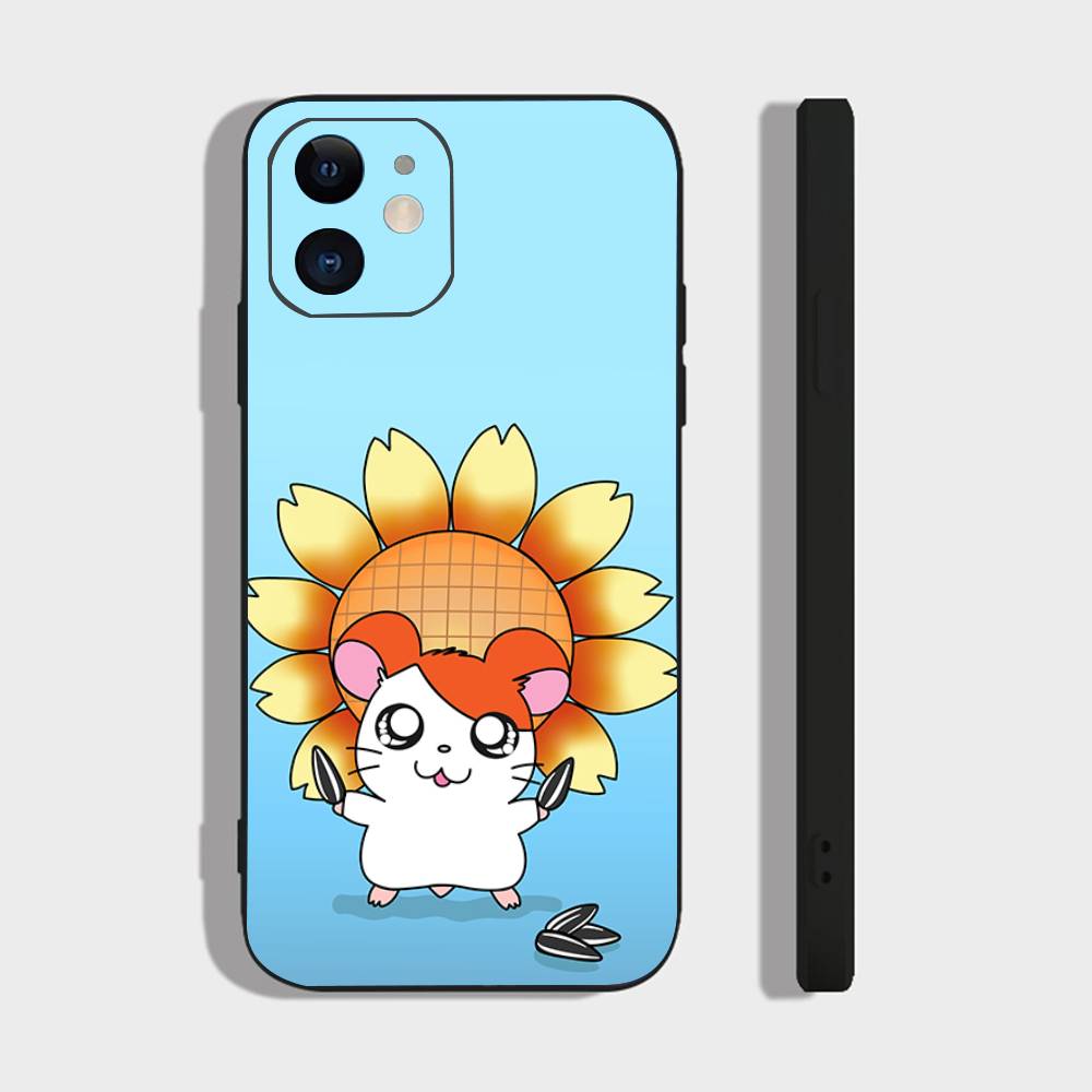 Cartoon Anime H-Hamtaro Phone Case For IPhone 17 Air 16 15 14 13 Pro Max 11 12 Black Silicone Cover