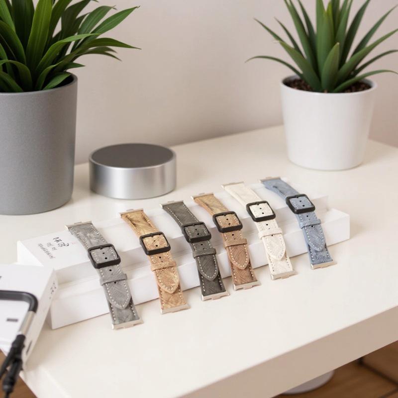 22mm Japanische Schnalle Lederarmband für Xiaomi Band 9 Pro, 8 Pro und Huawei Armbänder