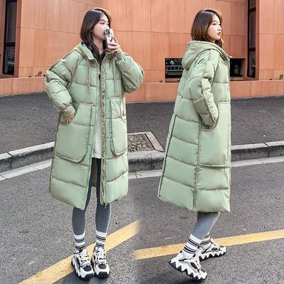 Cotton-padded Jacket Women's Hooded Jacket Autumn and Winter Bread Jacket, Mid-length Design Loose Fashion Warm Coat