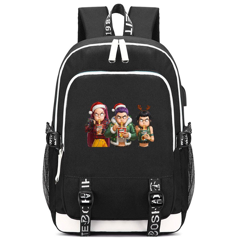 Cartoon K-Pop Demon Hunters Bedrukte Rugzak met Grote Capaciteit voor Tiener Student Meisje Jongen Schooltas Boekentas Kindercadeau Waterdichte Reistas