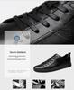 Men's Plus Size White College Style Skate Shoes, Soft Cowhide Casual Trendy Sneakers