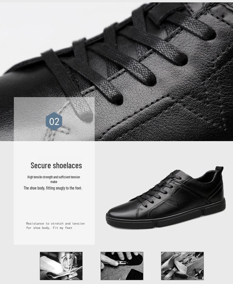 Men's Plus Size White College Style Skate Shoes, Soft Cowhide Casual Trendy Sneakers