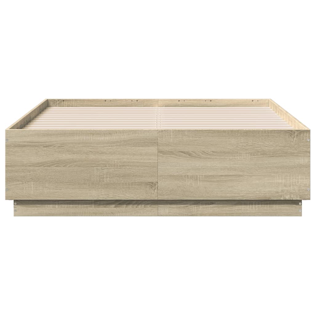 Vidaxl Rama Łóżka Z Led, Dąb Sonoma, 120X190 Cm