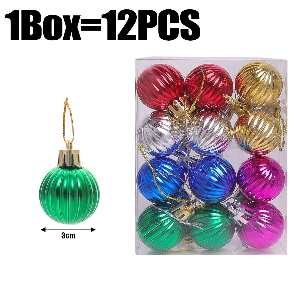 3cm Christmas Balls Gifts Xmas Tree Decorations Gift Hanging Pendants Bauble Party Wedding Plastic Ornament Balls Kids Toys