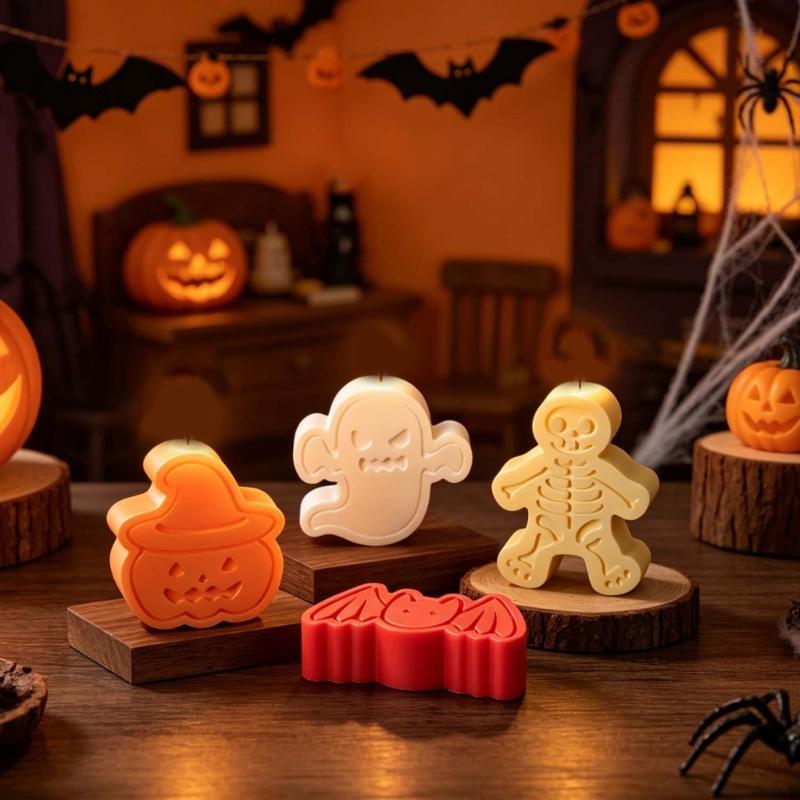 Silicone Mould Set For Making Spooky Halloween Candle Soap Resin Crafts And Chocolate Treats
