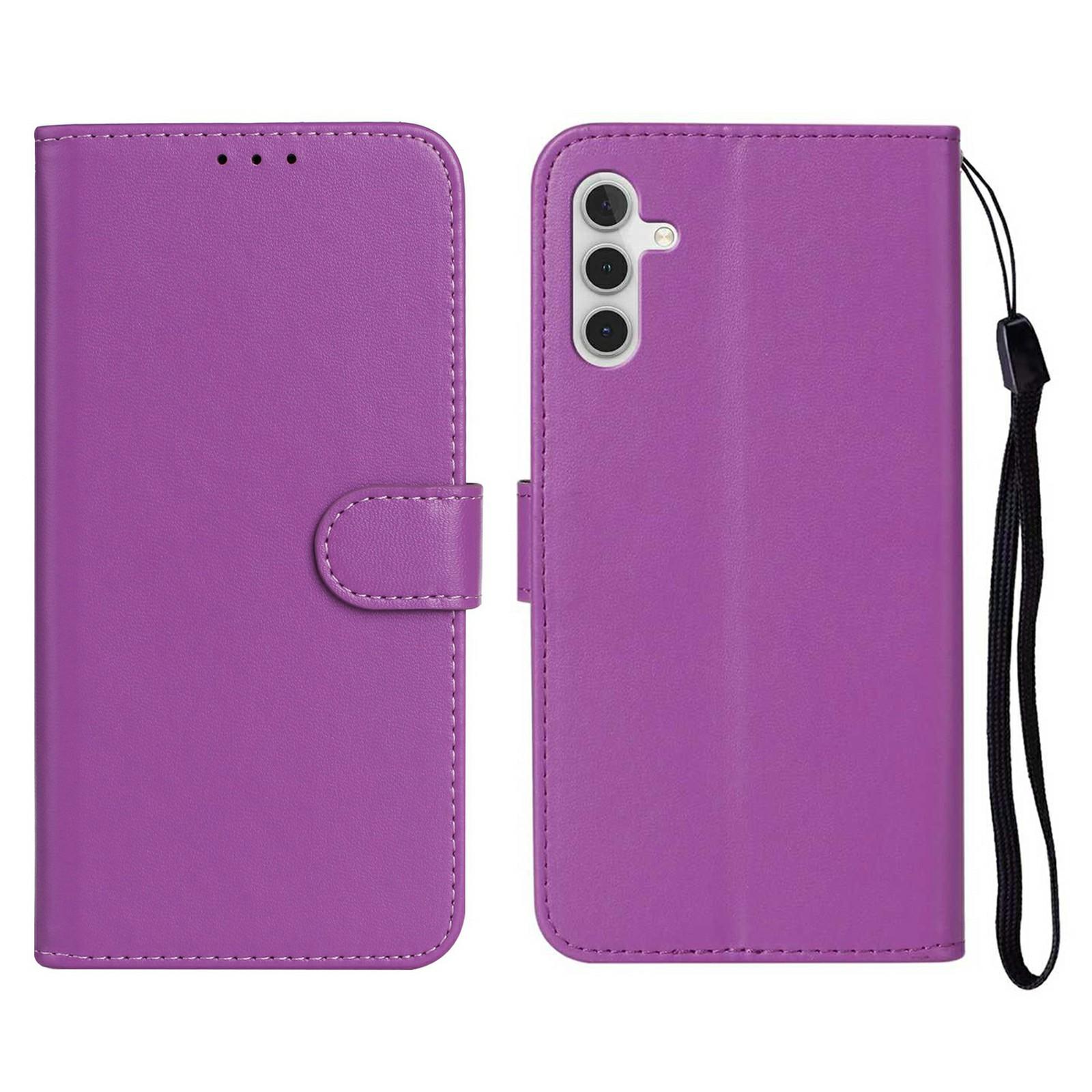 

For Samsung Galaxy S25 FE Case PU Leather Flip Phone Cover Wallet Card Slot Holder Purple