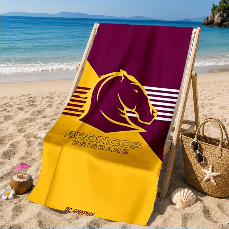 Brisbane Broncos Strandtuch, Schnelltrocknend, Pflegeleicht, Geeignet für Fitness und Strandurlaub, Sport-Essential
