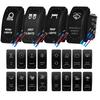 Waterproof White LED Rocker Switch for Light Bar Spot Lights 5P/7P ON-OFF-ON 12V/24V Heavy Duty for Car Boat Truck SUV 4x4 Hilux