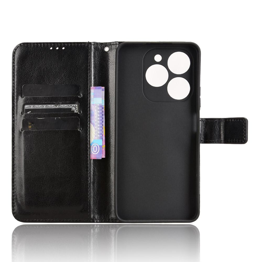 

For Blackview Shark 9 5G Case Crazy Horse Texture PU Leather Phone Wallet Cover Gold