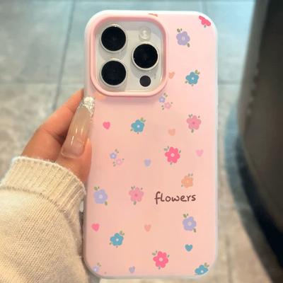 Cute Colored Flower Pattern Phone Case For iPhone 11 12 13 14 15 16 17 Pro Max 16e 17e Air XR X XS Max 7 8 Plus Shockproof Cover