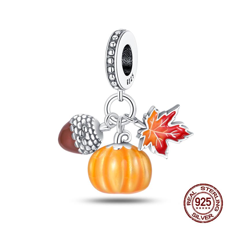 Charms Copper Squirrel Maple Leaf Honey Autumn Charms Beads Fit Original Bracelets Bangle Necklace Fine Diy Jewelry