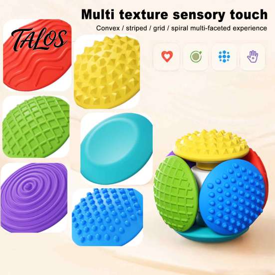 Babies Sensory Balls Detachable Silicone Ball Toy, Grip Training Mini Textured Kids for Babies, Tactile Stimulation Stress Relief Colorful Toy