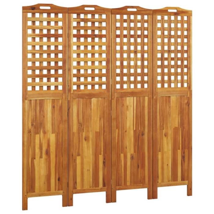 Cloison de séparation - Maison Exclusive - 4 panneaux - Bois d'acacia massif - 162x2x180 cm