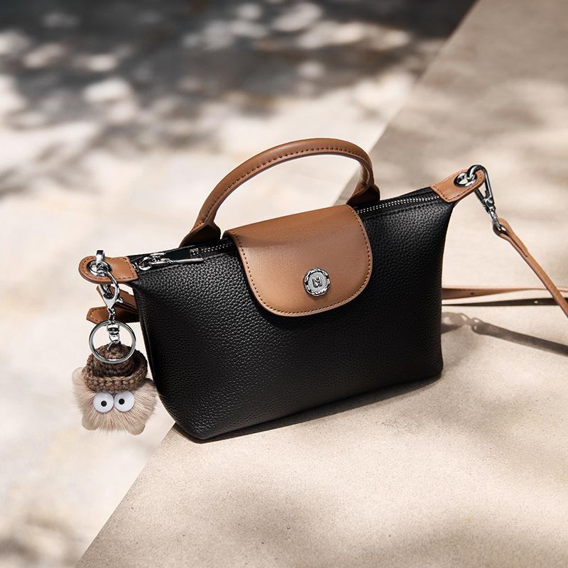 Mrs. Qiao Women's Bag 2025 New Dumpling Bag Women's Crossbody Bag Autumn Winter Trendy Genuine Leather Women's Bag Single Shoulder Handbag