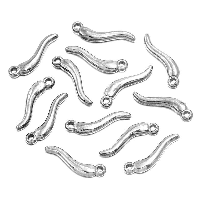 

6X20mm Stainless Steel Chili Pepper Earring Pendant Charm for DIY Necklace Jewelry 6X20mm 1.1g, 1 piece