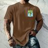 Men's Vintage Texture Printed Short Sleeve T Shirt Loose Fit Casual Summer Daily Top Lightweight Breathable Fabric Comfortable Design