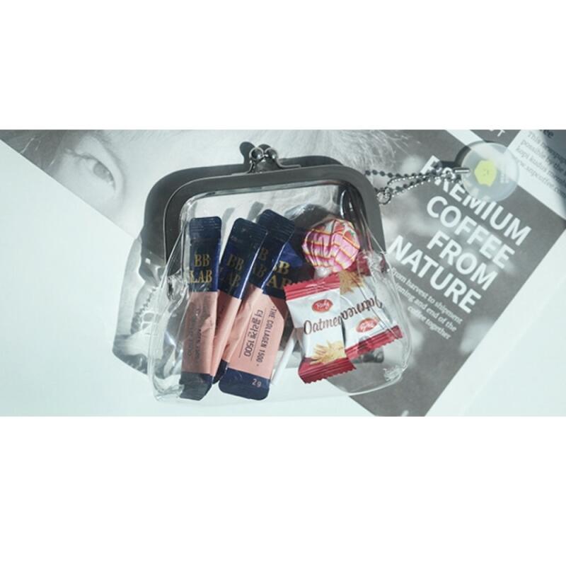 PVC Transparent Snap Card Coin Purse Pouch