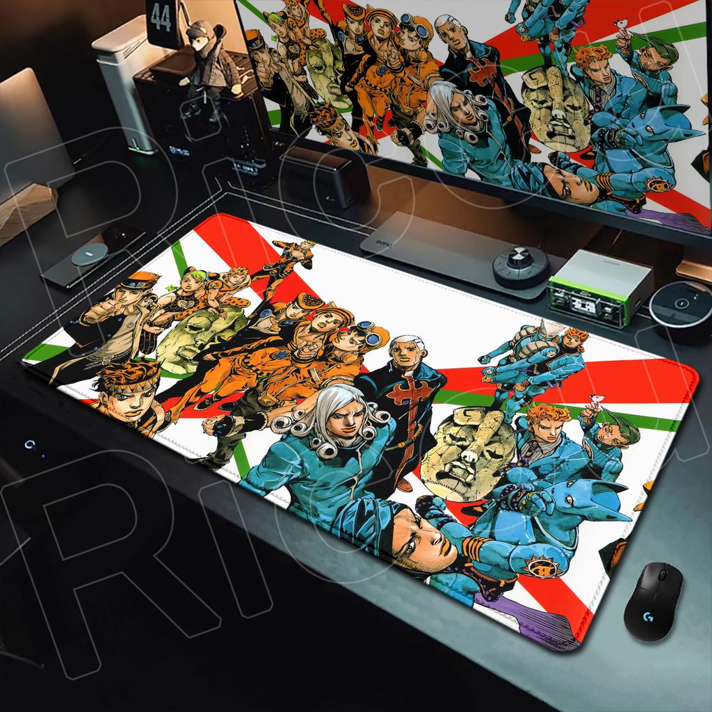 Anime Jojo Bizarre Adventure Mouse Pad Gamer Rubber Non-slip Base Deskmat Kujo Jotaro Cabinet Keyboard Gaming Office Accessories